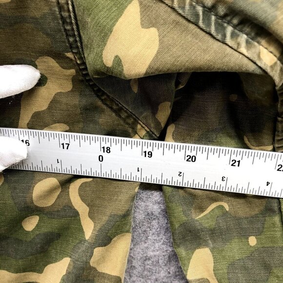 GAP Camo Utility Jacket Womens XS Drawstring Waist Outdoors Canvas Mid Length - Picture 9 of 9